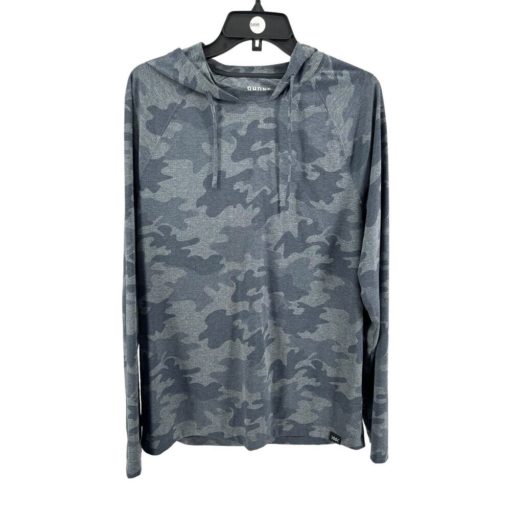 Rhone Men's Navy Blazer Grid Camo Reign Performance‎ Hoodie Size Medium